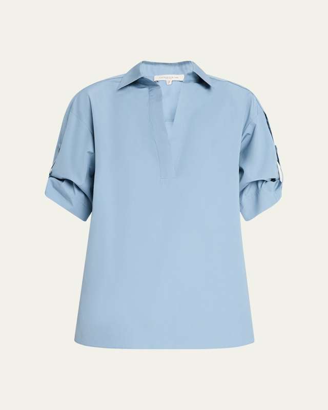 Tab-Sleeve Cotton Shirt